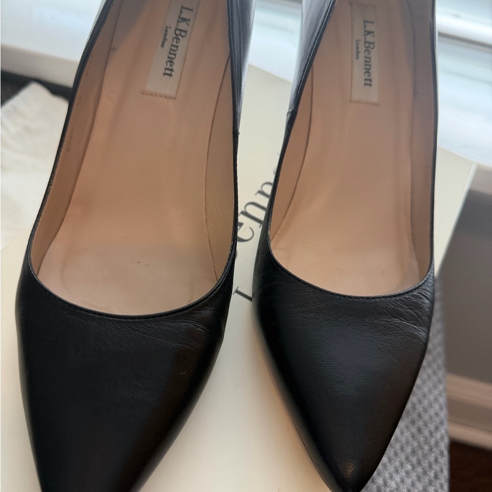 LK Bennett Black Leather Heels - Picture 2 of 6
